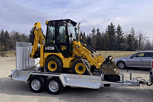 Причіп для будівельної техніки ZASLAW MD350TH з трапом 2 осі 3.500 кг